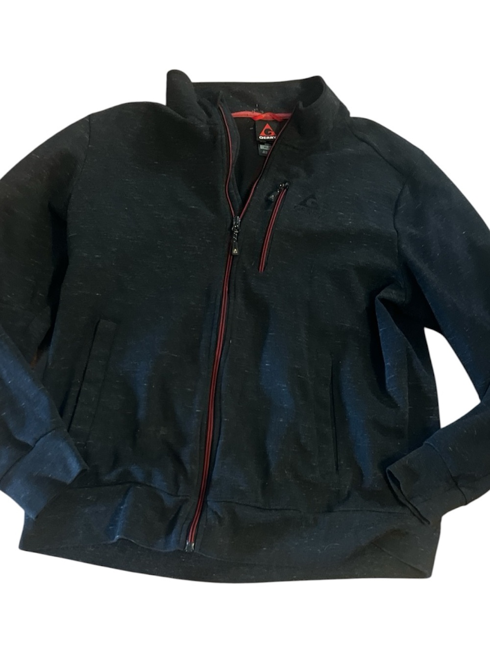 Gerry Weber Black Zip-Up Sweater Jacket with Red Trim